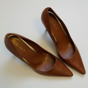 Brown leather ralph lauren pointy toe size 10 b